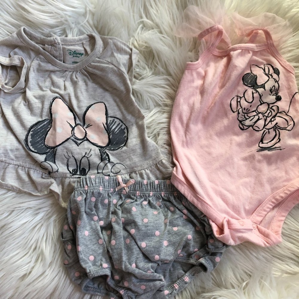 3 piece minnie sets size 6/9 mo✨